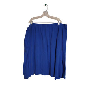 Woman Within Elastic Waist Pull Up Skirt Women's Size 5X Dark Blue 26"L